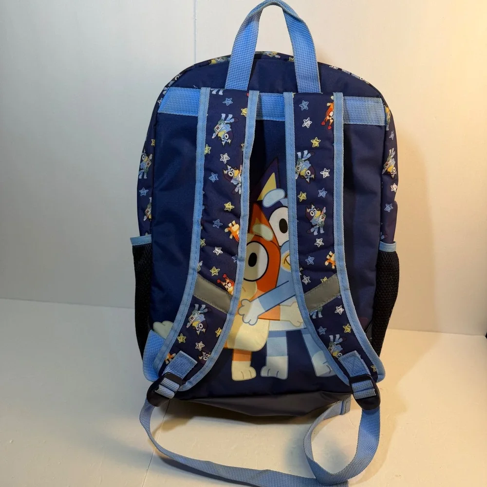 Bluey and Bingo Kids Backpack Blue Keytar Graphic School Bag Navy Blue 16 inch